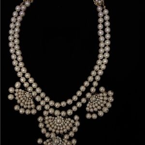 RARE Vintage Miriam Haskell Signed Baroque Pearl Statement Necklace